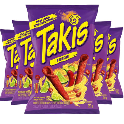 Takis Fuego Spicy Chili Pepper and Lime Rolled Tortilla Chips 280g/9.8oz (Shipped from Canada)