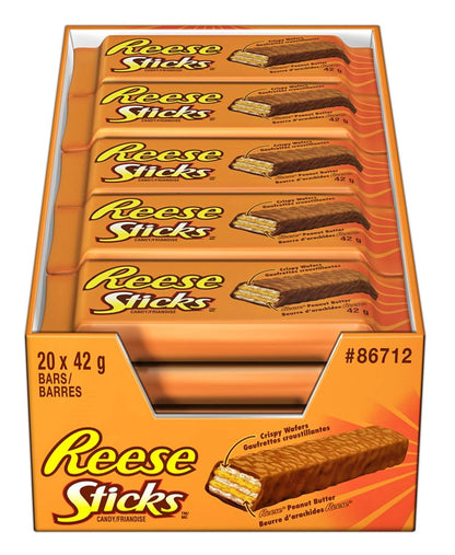 Reese's Sticks Chocolate Peanut Butter Candy 20 X 42g, 840g/29.6oz (Shipped from Canada)