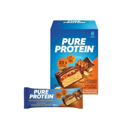 Pure Protein Chocolate Peanut Caramel 20g of protein, gluten free, 6x50g/1.76oz (Shipped from Canada)