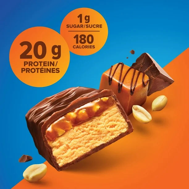 Pure Protein Chocolate Peanut Caramel 20g of protein, gluten free, 6x50g/1.76oz (Shipped from Canada)