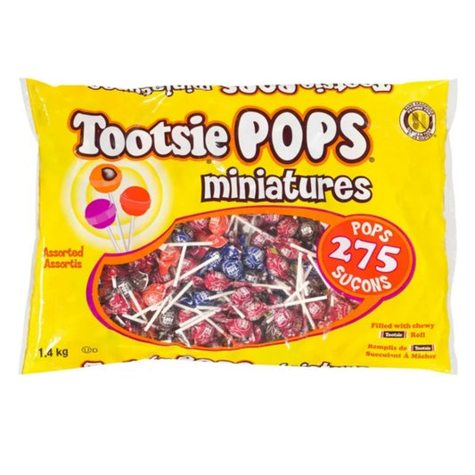 Tootsie Assorted Miniatures Pops, 275 Pieces, 1.4 kg/3 lbs (Shipped from Canada)