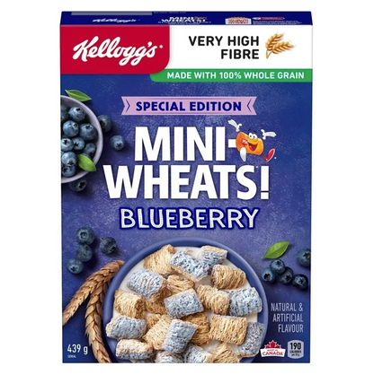 Kellogg's Mini-Wheats Blueberry Breakfast Cereal 439g/ 15.5oz (Shipped from Canada)