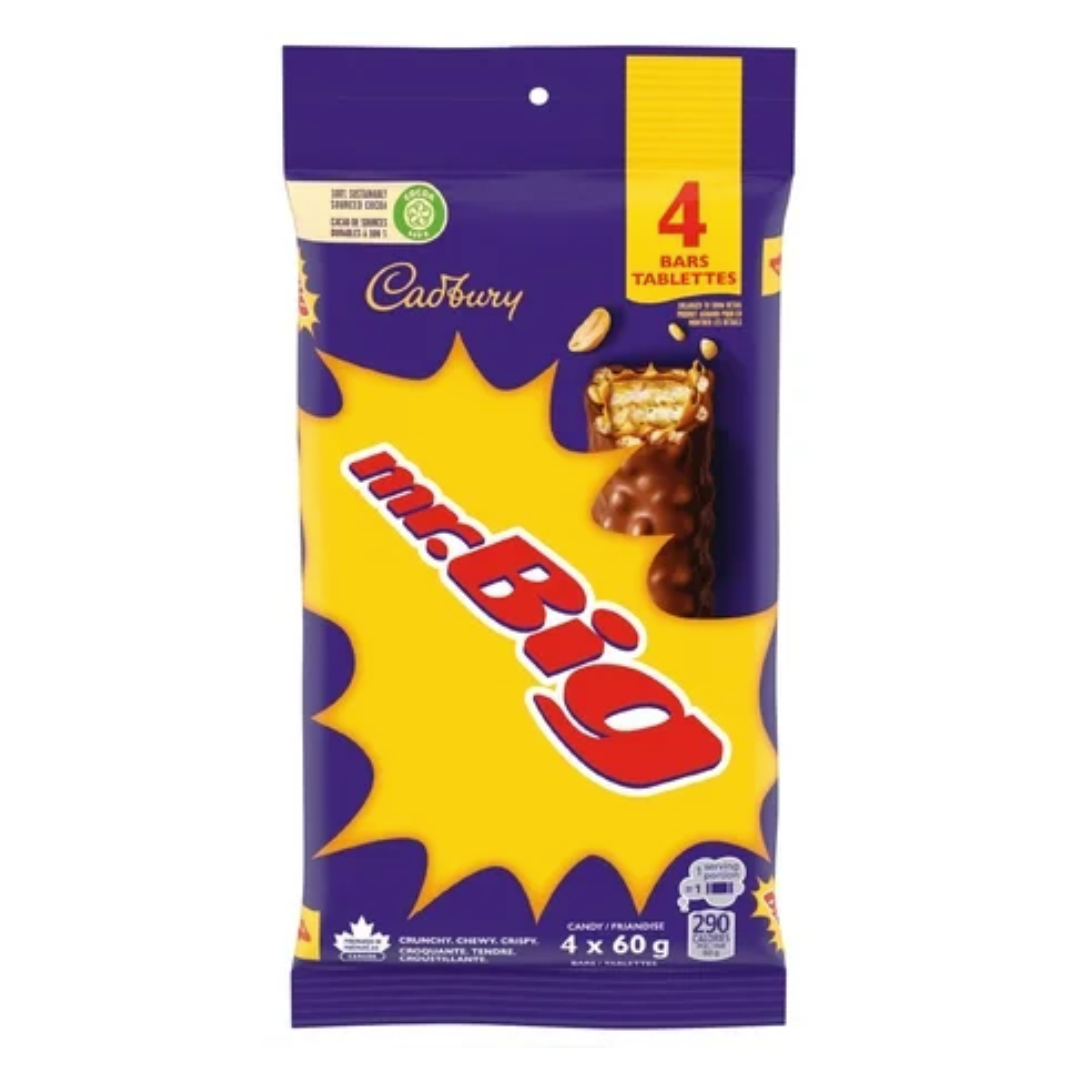 Cadbury Mr. Big Chocolate Bars 4x60g/2oz (Shipped from Canada)