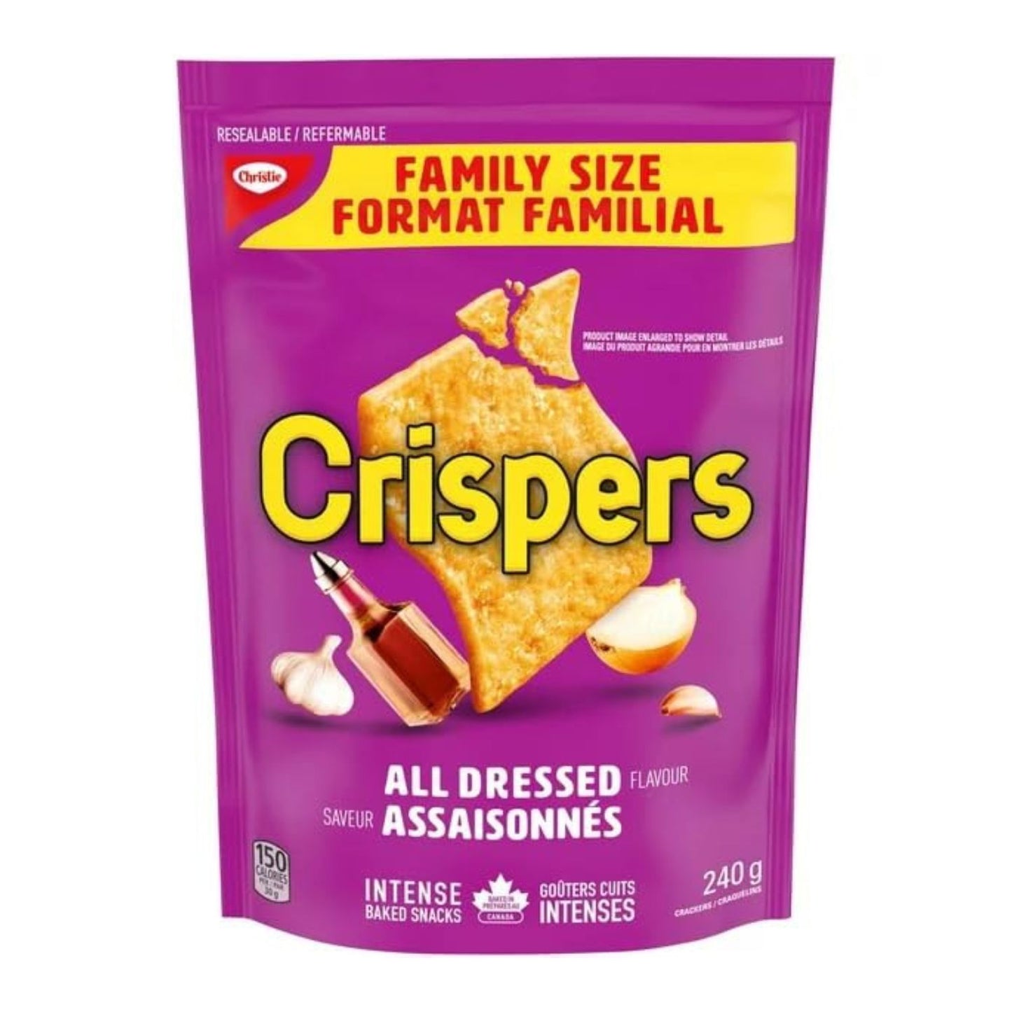 Christie Crispers All Dressed Flavour Family Size Salty Snacks 240g/8.4 oz (Shipped from Canada)