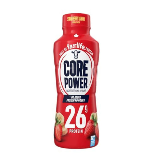 Fairlife Core Power 26g Protein Milk Shakes, Strawberry Banana  Made with Canadian Milk, 414mL/14 fl. oz. (Shipped from Canada)