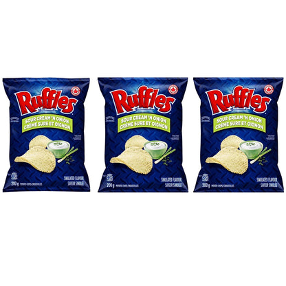 Ruffles Sour Cream and Onion Potato Chips 200g/7oz (Shipped from Canada)