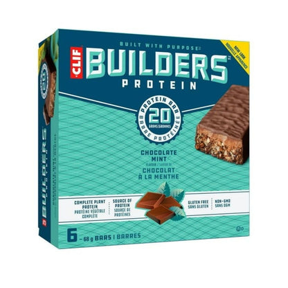 CLIF Bar Builder's Protein Chocolate Mint Bars, Gluten Free, Non-GMO, 6 x 68g/2.4 oz (Shipped from Canada)