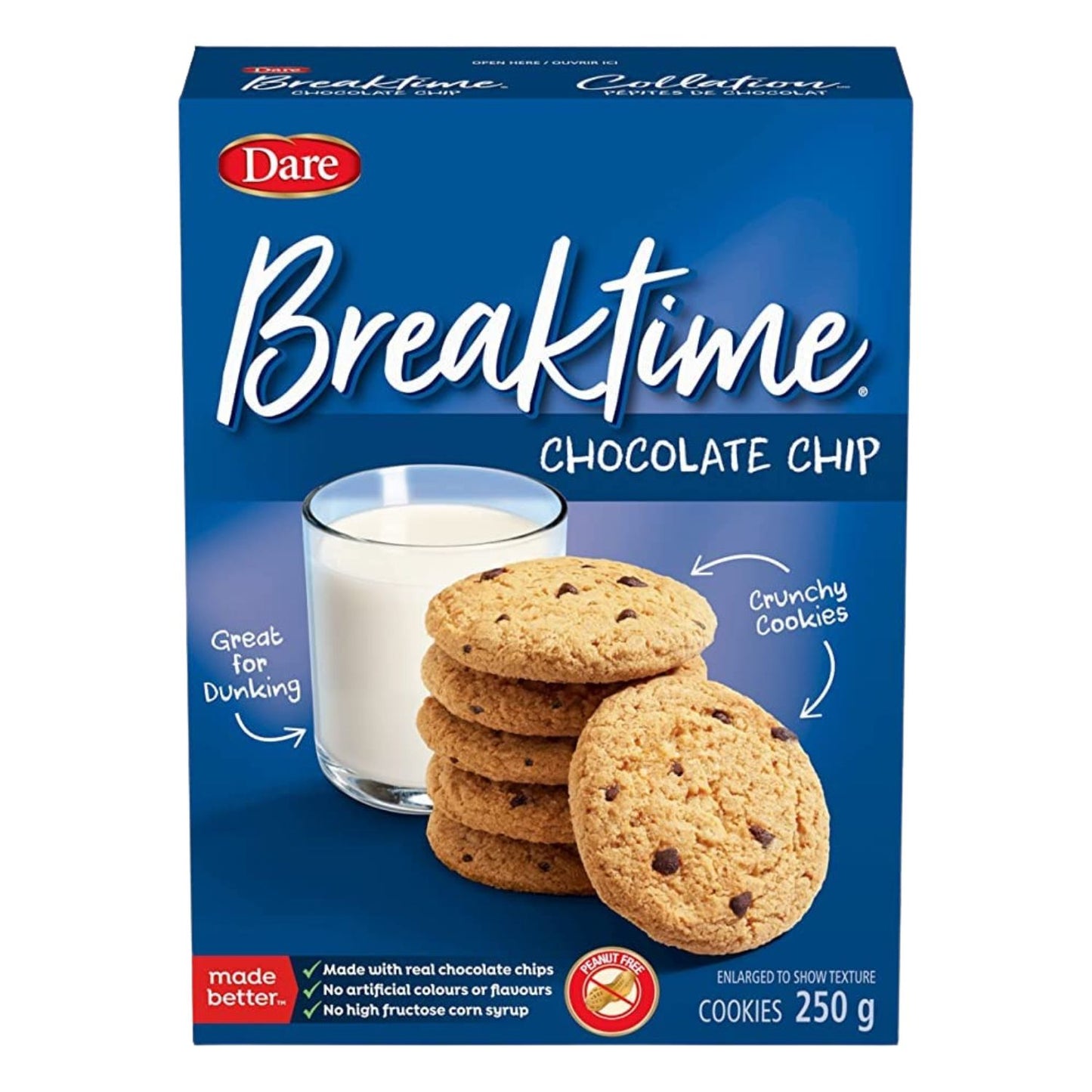 Breaktime Chocolate Chip Dare Cookies 250g/8.8oz (Shipped from Canada)