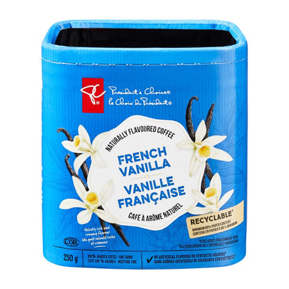 Presidents Choice French Vanilla Naturally Flavored Coffee, Fine Grind, 250g/8.8oz (Shipped from Canada)
