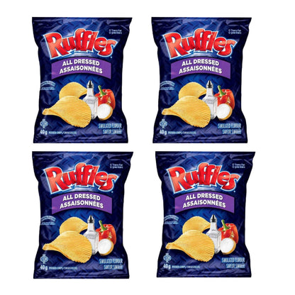 Ruffles All Dressed Chips Snack Bag pack of 4