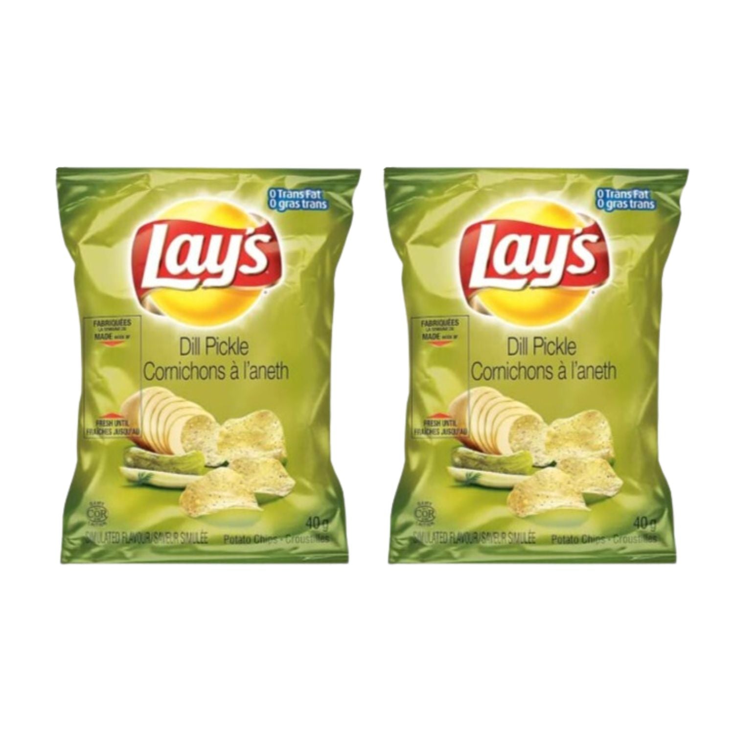 Lays Dill Pickle Potato Chips Snack Bag pack of 2