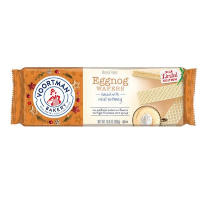 Voortman Eggnog Wafers - Limited Edition Christmas Holiday Cookies, 300g/10.6oz (Shipped from Canada)