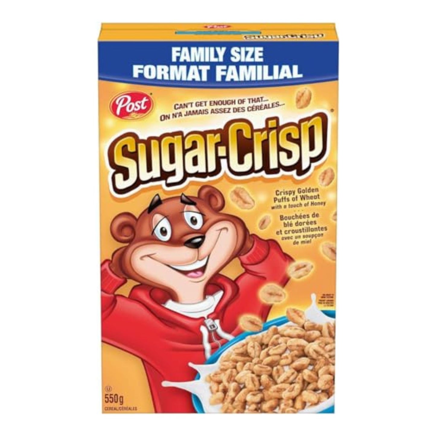 Post Family Size Sugar Crisp Cereal, Post Sugar Crisp Cereal, 550g/19.4 oz (Shipped from Canada)