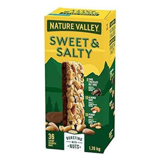 Nature Valley Sweet & Salty Granola Bars Variety Pack, 36 Count, 1.26kg/2.8 lbs (Shipped from Canada)