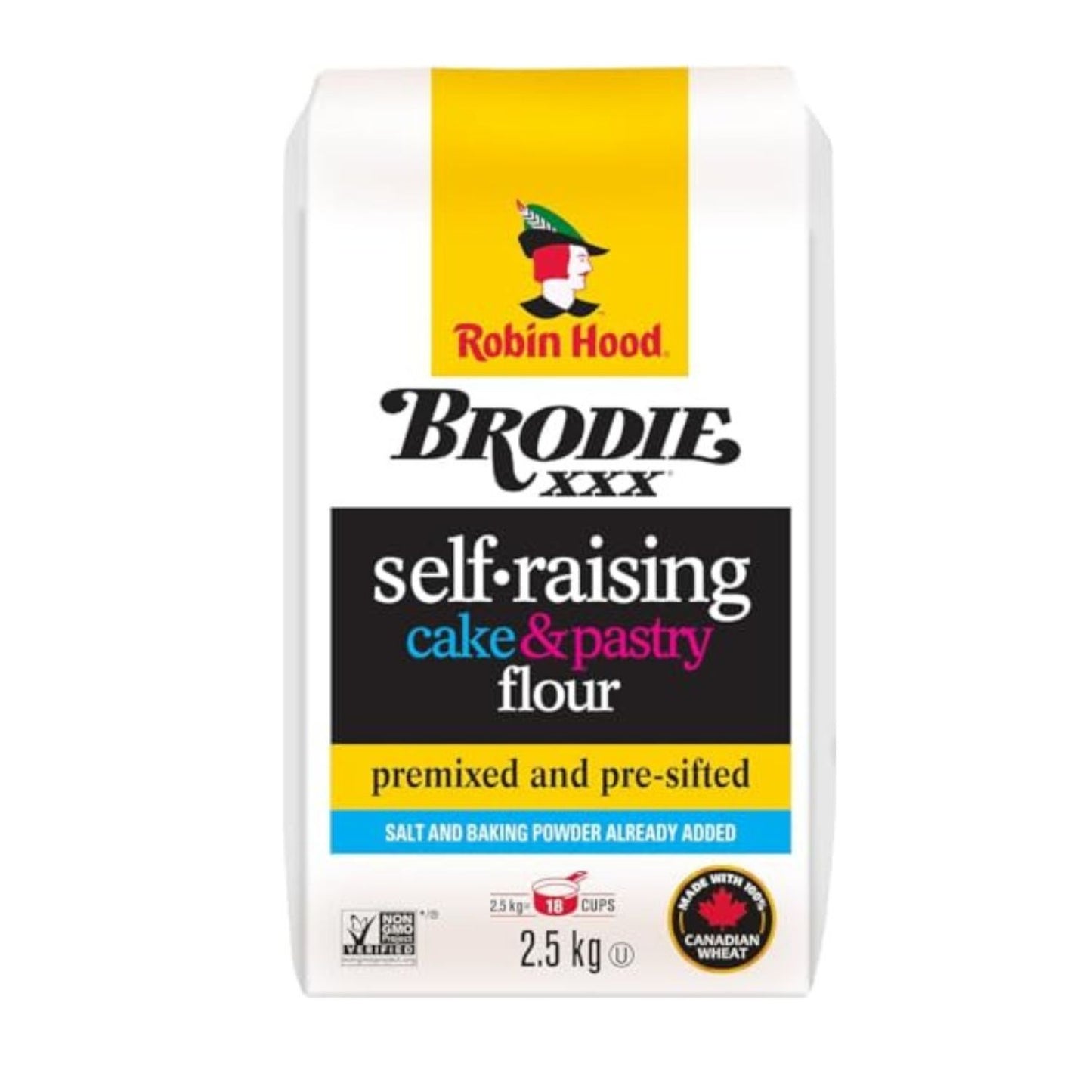 Robin Hood Brodie Self Rising Cake & Pastry Flour, 2.5kg/88.2 oz (Shipped from Canada)