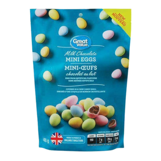 Great Value Milk Chocolate Mini Eggs Bag, 400g/14.1oz (Shipped from Canada)