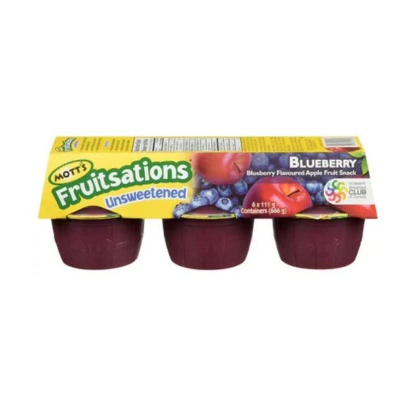 Mott’s Fruitsations Unsweetened Blueberry Delight Apple Sauce, 6 x 113g/4oz (Shipped from Canada)