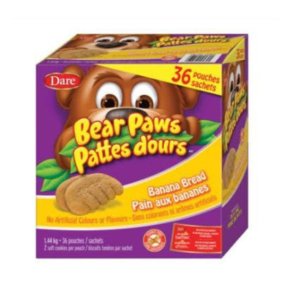 Dare Bear Paws Banana Bread Cookies - Peanut Free, 1.44kg/3.2 lbs (Shipped from Canada)