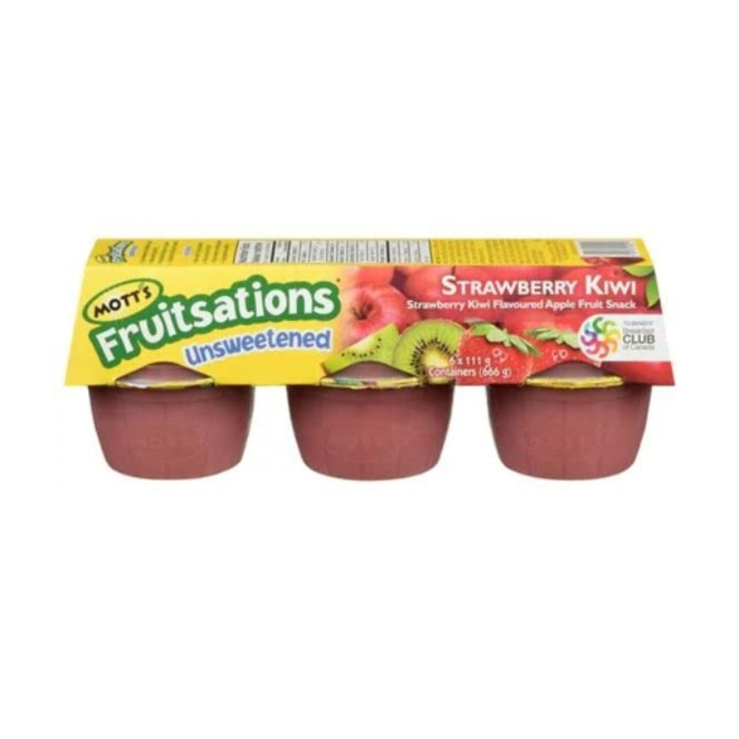 Mott’s Fruitsations Unsweetened Strawberry Kiwi Apple Sauce, 6 x 113g/4oz (Shipped from Canada)