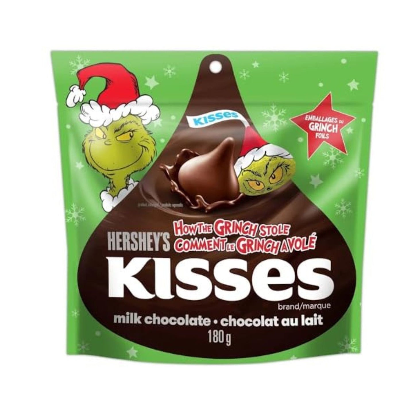 Hershey's Kisses How the Grinch Stole Kisses, Milk Chocolate, 180g/6.3 oz (Shipped from Canada)