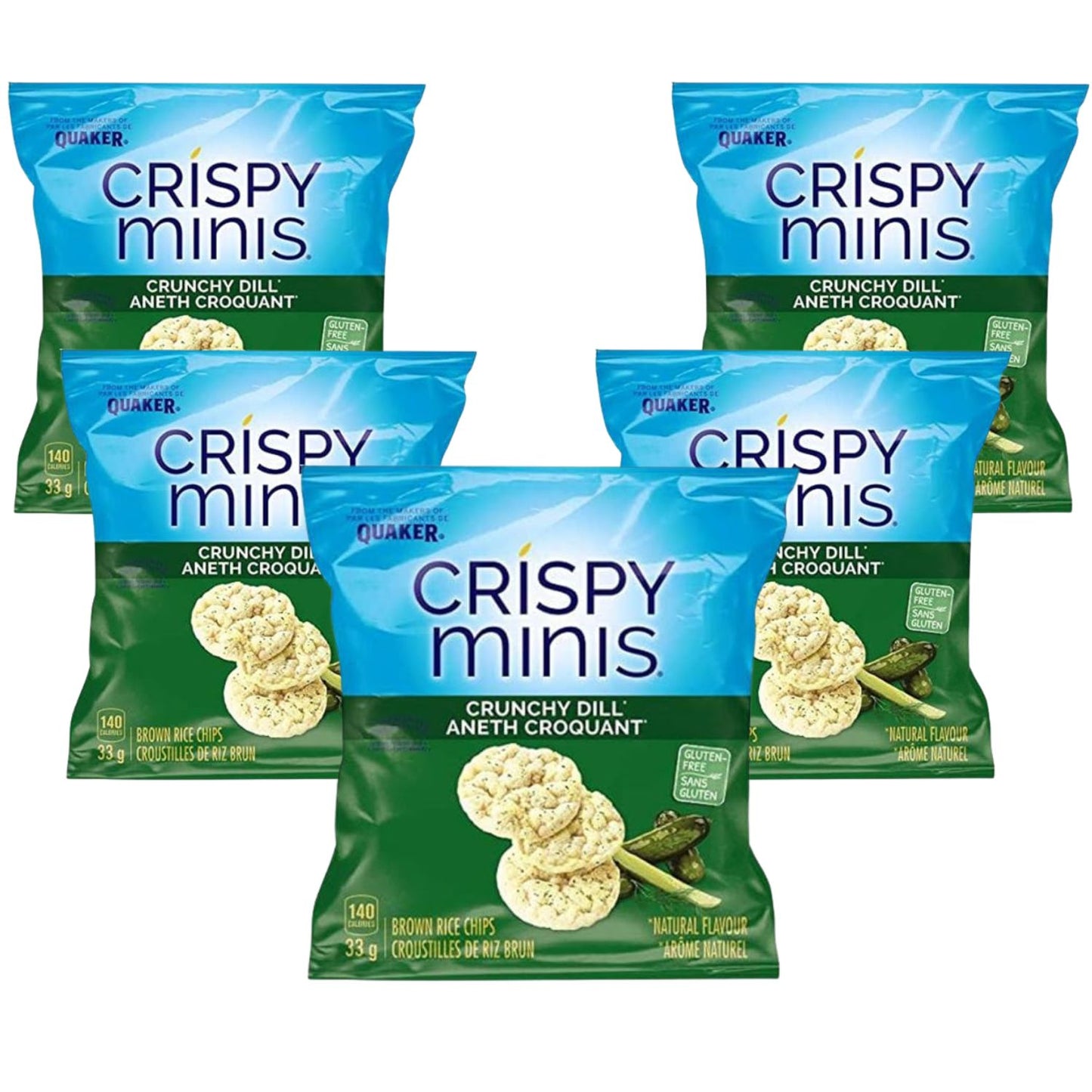 Quaker Crispy Minis Crunchy Dill Brown Rice Chips, 33g/1.2oz (Shipped from Canada)