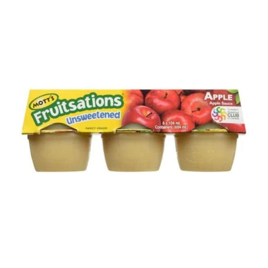 Mott’s Fruitsations Unsweetened Apple Sauce, 6 x 104ml/3.5 fl. oz. (Shipped from Canada)