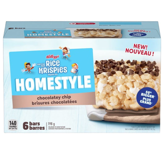 Kellogg's Rice Krispies Squares Homestyle Chocolatey Chip, 198g/7oz (Shipped from Canada)