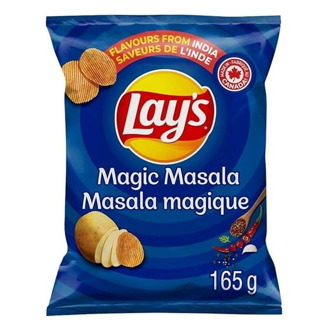 Lay's Magic Masala Ridged Flavoured Potato Chips, 165g/5.8 oz (Shipped from Canada)