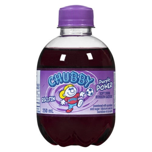 Chubby Purple Power Soda, Fruity Flavor, 250ml/8.5 fl. oz (Shipped from Canada) by Trendnsave