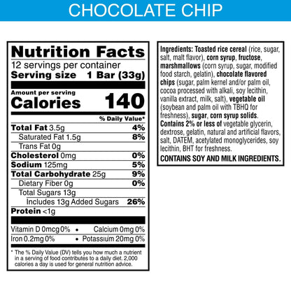 Kellogg's Rice Krispies Squares Homestyle Chocolatey Chip, 198g/7oz (Shipped from Canada)