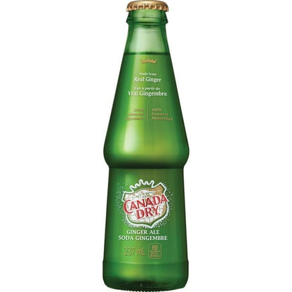 Canada Dry Ginger Ale, 100% Natural Flavours, Made from Real Ginger, 6 Bottles x 237 mL/8 fl. oz (Shipped from Canada)