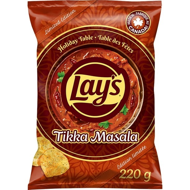 Lay's Tikka Masala Holiday Table Flavoured Potato Chips, 220 g/7.8 oz (Shipped from Canada)