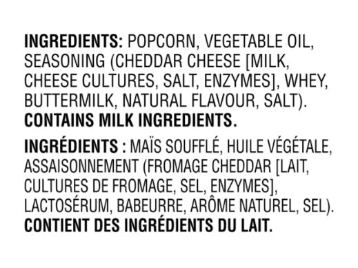 Smartfood White Cheddar Ingredients