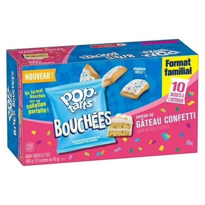 Kellogg's Pop-Tarts Bites Mini Pastries Confetti Cake Flavour Family Size, 10 Pouches, 400g/14.1oz (Pack of 2) Shipped from Canada