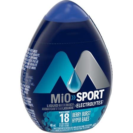 MiO Sport Berry Burst Electrolyte Liquid Water Enhancer, 48mL/1.6 fl. oz. (Shipped from Canada)