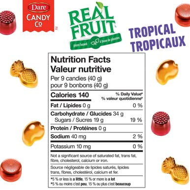 Dare RealFruit Gummies Tropical Flavor 350g/12.34oz (Shipped from Canada)