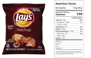 Lays Flavour Mix Chips Variety Mini Bags Pack, Lays Ketchup, Doritos Original, Ruffles BBQ, Cheetos Crunchy, Smartfood White Cheddar 28g/1oz (Shipped from Canada)