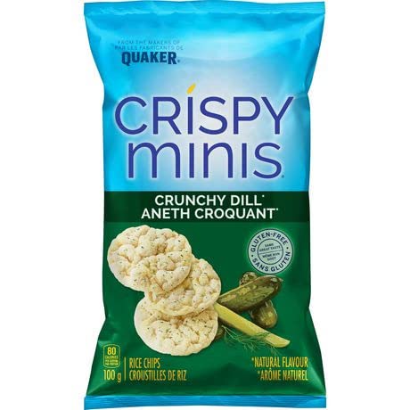 Quaker Crispy Minis Rice Chips Crunchy Dill 100g/3.53oz (Shipped from Canada)