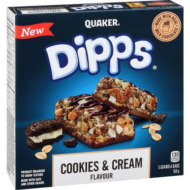 Quaker Dipps Cookies & Cream Granola Bars front cover