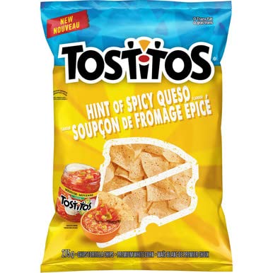 Tostitos Hint of Spicy Queso Tortilla Chips front cover