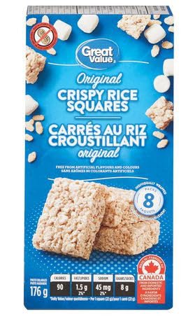 Great Value Crispy Rice Marshmallow Original Squares 1