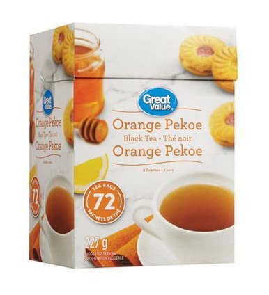 Great Value Orange Pekoe Black Tea 72ct, 227g/8oz (Shipped from Canada)