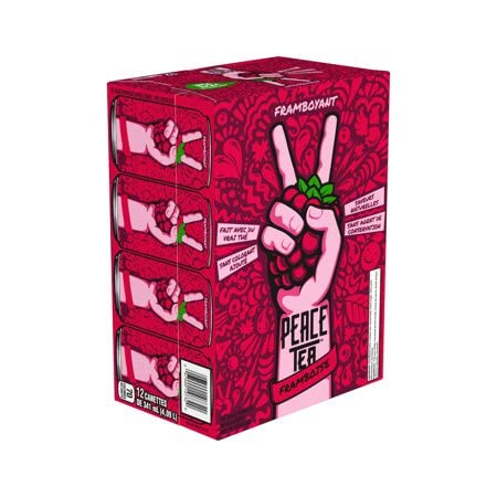 Peace Tea Iced Tea Razzleberry, Case of 12 Cans, 341 mL/11 fl.oz (Shipped from Canada)