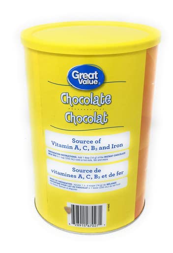 Great Value Instant Chocolate Milk Mix 1.36kg/47.97oz (Shipped from Canada)