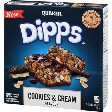 Quaker Dipps Cookies & Cream Granola Bars side cover