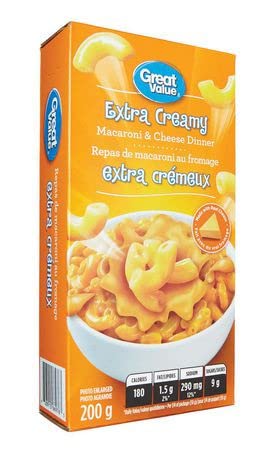 Great Value Extra Creamy Macaroni & Cheese Dinner, 200g/7.1oz, (Imported from Canada)