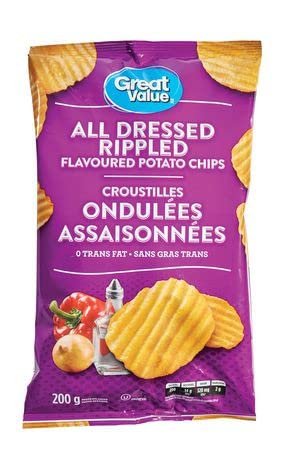 Great Value All Dressed Potato Chips front cover