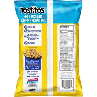 Tostitos Hint of Spicy Queso Tortilla Chips back cover