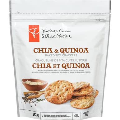 President's Choice Chia & Quinoa Baked Pita Crackers, 142g/5oz (Shipped from Canada)