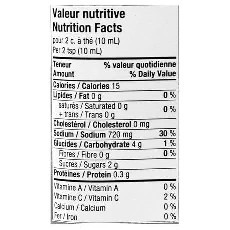 Knorr Bovril Vegetable Concentrated Liquid Stock Nutrition Facts